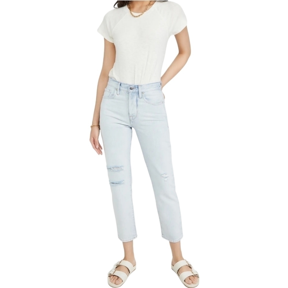 FRAME Le Original Ripped High Waist Crop Jeans, Size 32, NWT